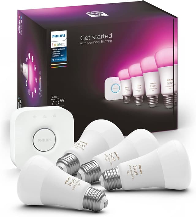 Philips Hue smart light starter kit with bridge and bulbs